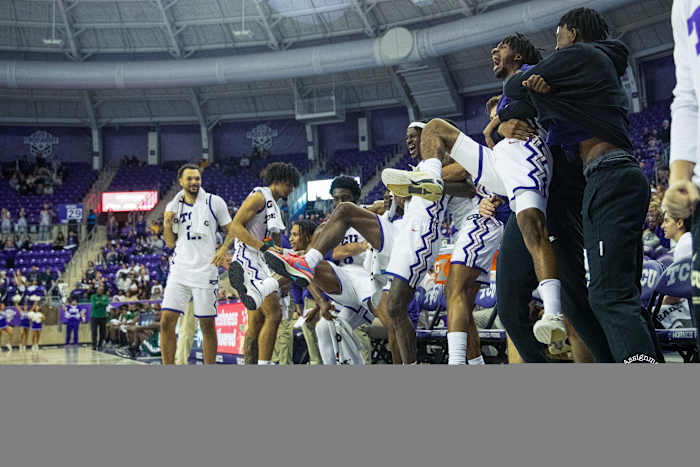 Bench Reaction during the win